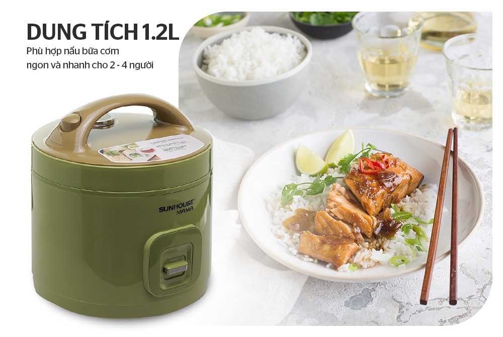 Nồi cơm điện 1.2L Sunhouse Mama SHD8265G