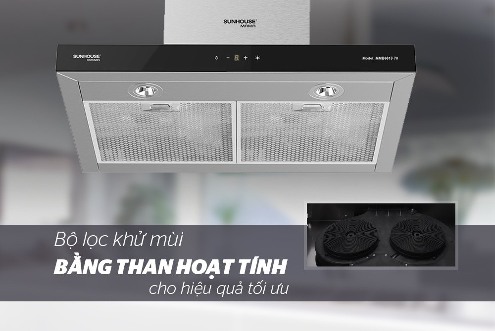 Máy hút mùi cao cấp chữ “T” Sunhouse Mama MMB6815-70